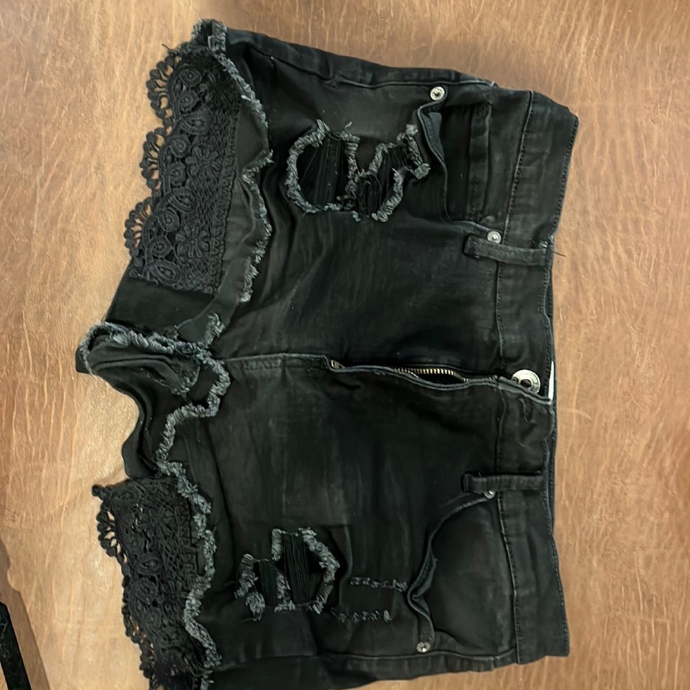 Black Jean Shorts